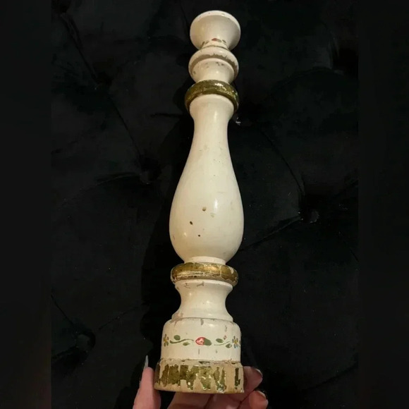 VTG Cottagecore Wood Pepper Grinder Patina Handpainted Country Cottagecore 90’s - Picture 7 of 12